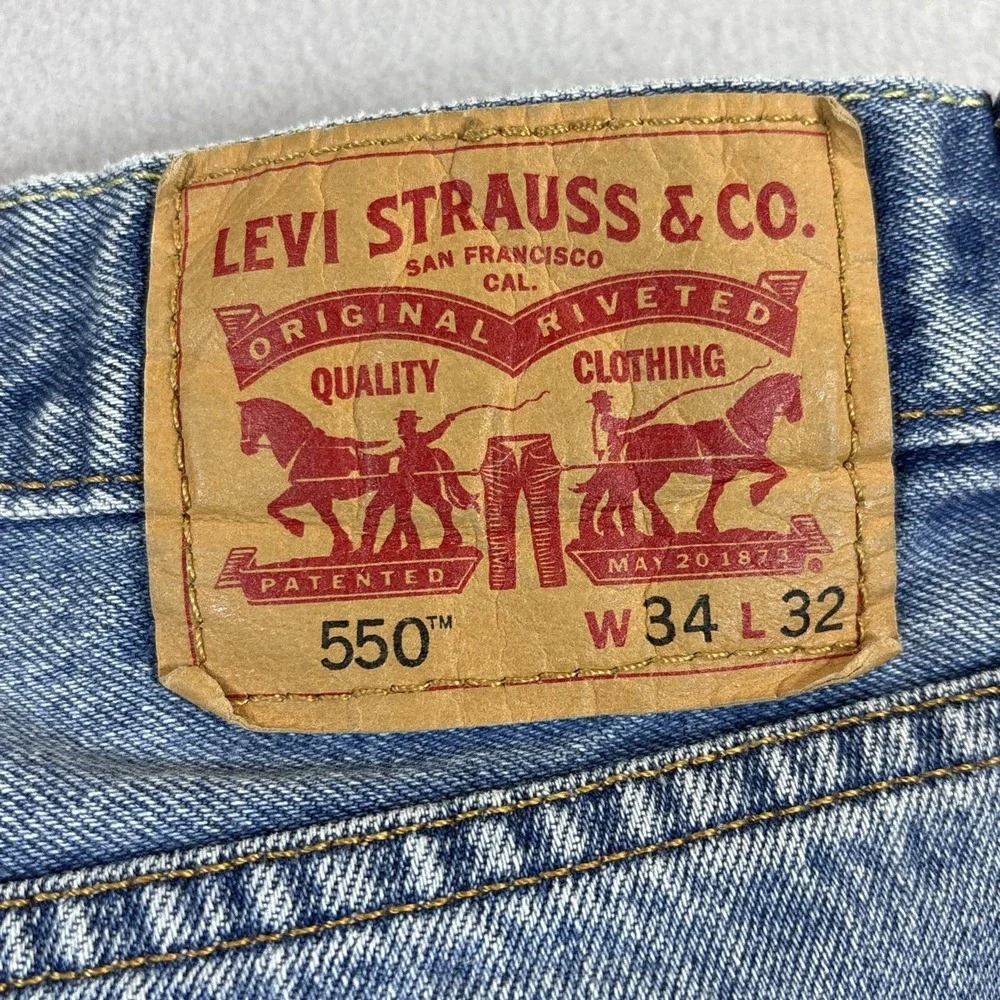 Y2K Levi's 550 Jeans‎ Mens 34x32 Blue Relaxed Fit Denim Baggy